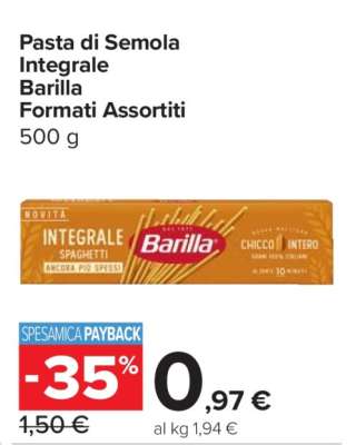 Pasta di Semola Integrale Barilla Formati Assortiti