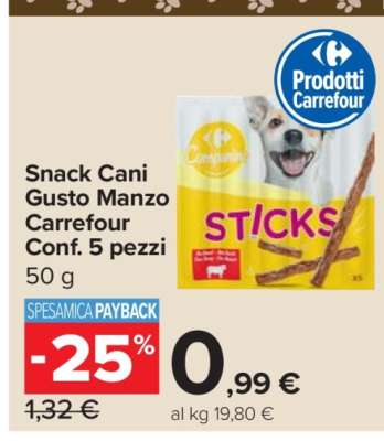 Snack Cani Gusto Manzo Carrefour Conf 5 pezzi