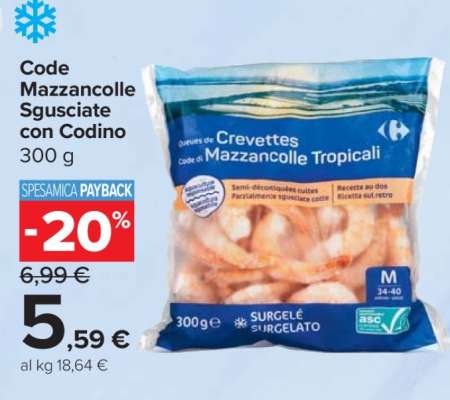 Code Mazzancolle Sgusciate con Codino