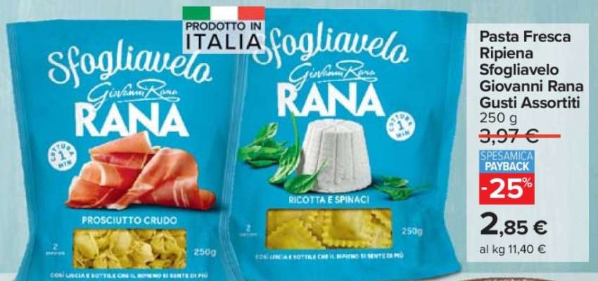 Pasta Fresca Ripiena Sfogliavelo Giovanni Rana Gusti Assortiti