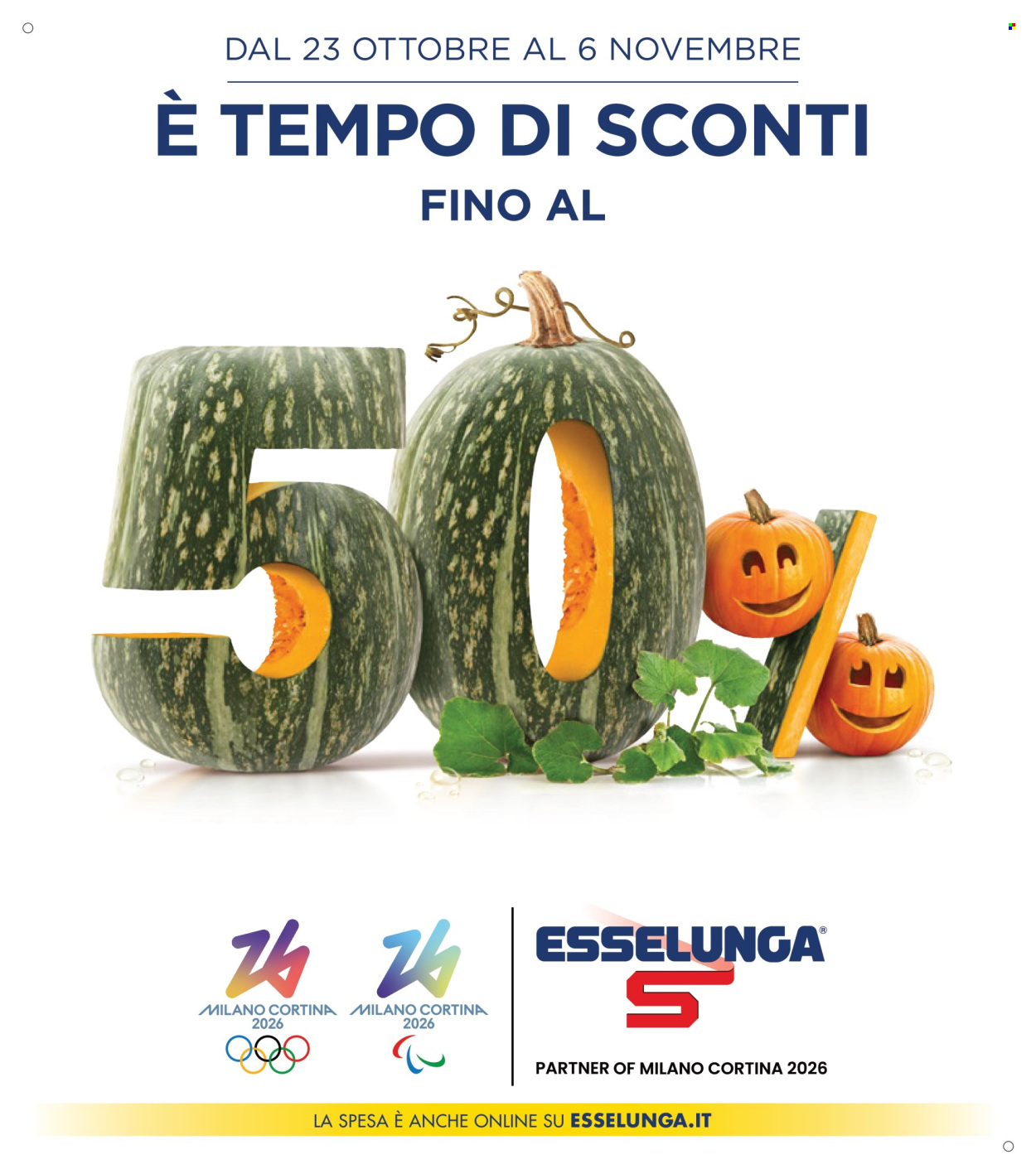Volantino Esselunga - 23/10/2025 - 6/11/2025. Pagina 1