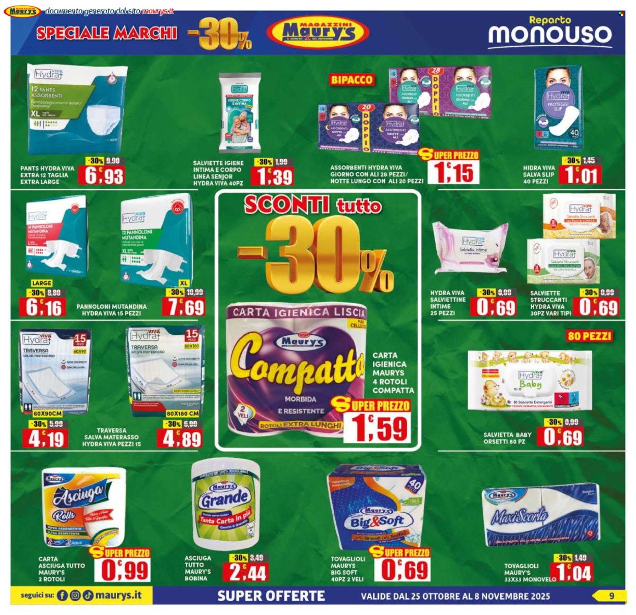 Volantino Maury's - 25/10/2025 - 8/11/2025. Pagina 9