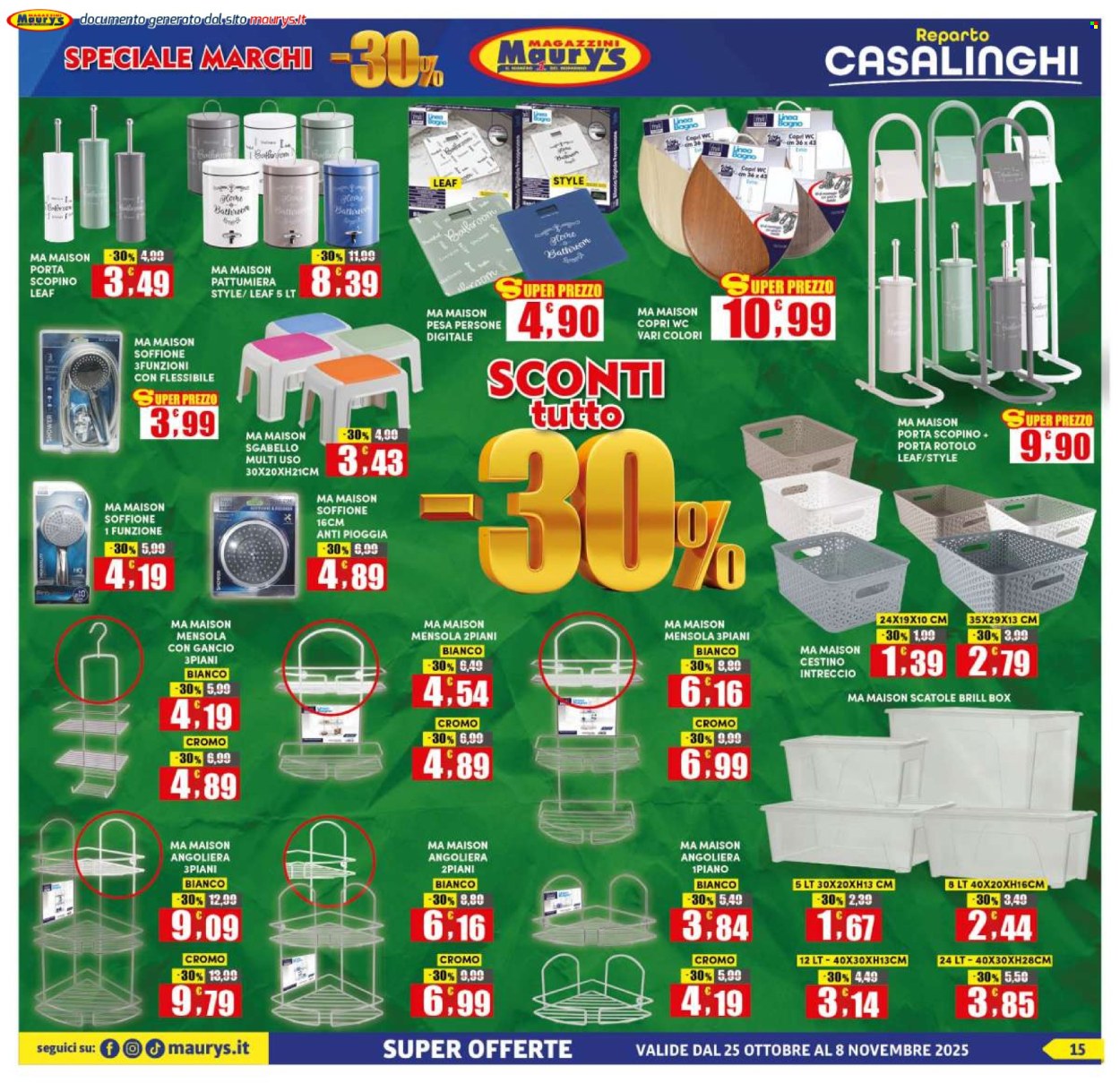 Volantino Maury's - 25/10/2025 - 8/11/2025. Pagina 15