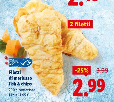 Filetti di merluzzo fish & chips
