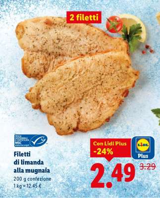 Filetti di limanda alla mugnaia