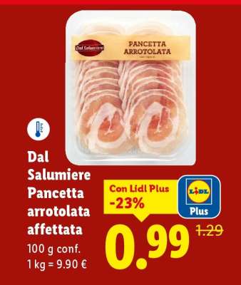 Dal Salumiere Pancetta arrotolata affettata