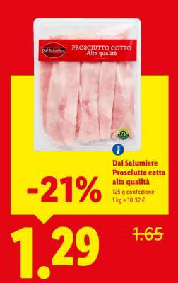 Dal Salumiere Prosciutto cotto alta qualità