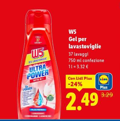W5 Gel per lavastoviglie