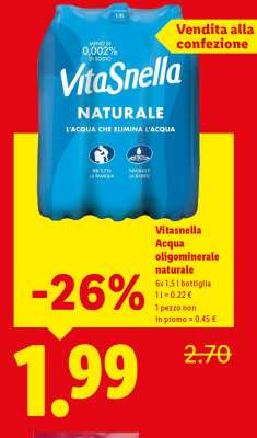 Vitasnella Acqua oligominerale naturale
