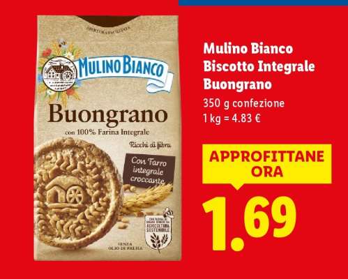 Mulino Bianco Biscotto Integrale Buongrano
