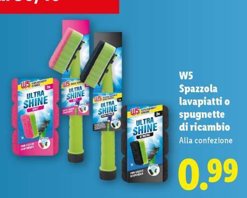 W5 Spazzola lavapiatti o spugnette di ricambio