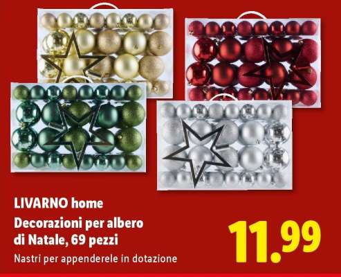 LIVARNO home Decorazioni per albero di Natale, 69 pezzi