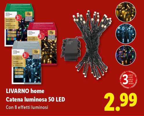 LIVARNO home Catena luminosa 50 LED