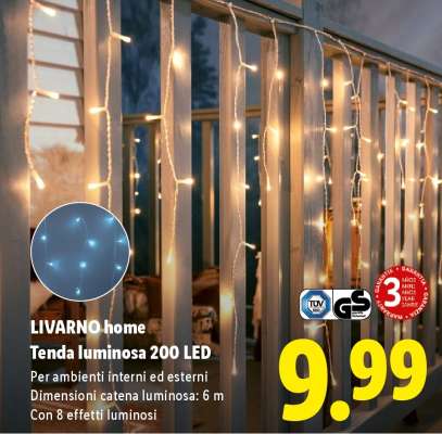 LIVARNO home Tenda luminosa 200 LED