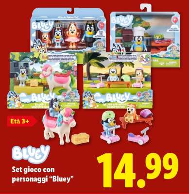 Set gioco con personaggi 'Bluey'