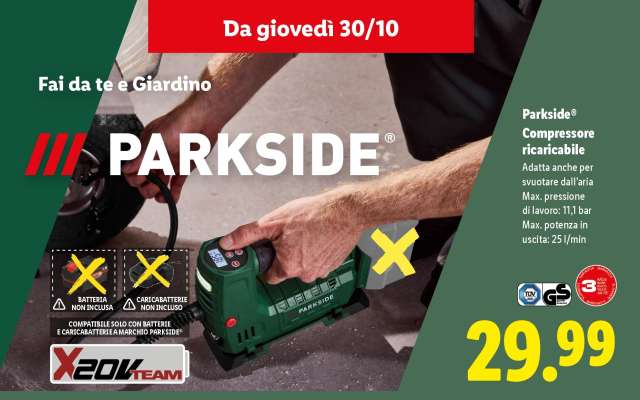 Parkside Compressore ricaricabile