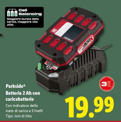 PARKSIDE® Batteria 2 Ah con caricabatterie