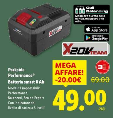 Parkside Performance Batteria smart 8 Ah