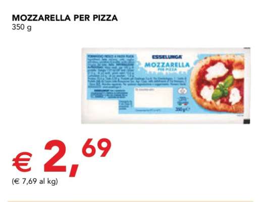 Mozzarella per pizza