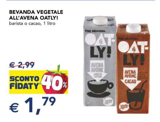 BEVANDA VEGETALE ALL'AVENA OATLY!