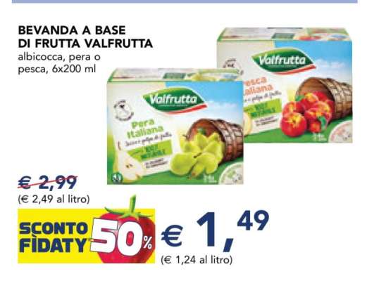 BEVANDA A BASE DI FRUTTA VALFRUTTA