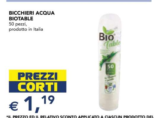 Bicchieri Acqua Biotable