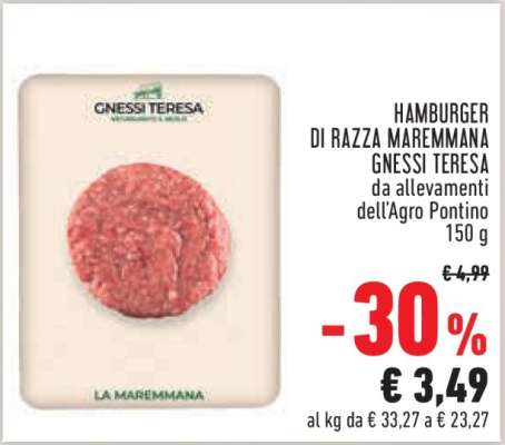 HAMBURGER DI RAZZA MAREMMANA GNESSI TERESA