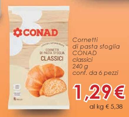 Cornetti di pasta sfoglia CONAD classici