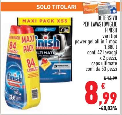 Detersivo per Lavastoviglie Finish