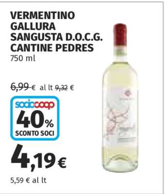 VERMENTINO GALLURA SANGUSTA D.O.C.G. CANTINE PEDRES