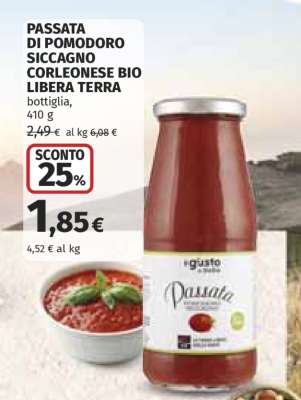 PASSATA DI POMODORO SICCAGNO CORLEONESE BIO LIBERA TERRA