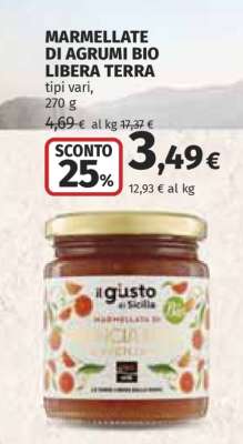 MARMELLATE DI AGRUMI BIO LIBERA TERRA