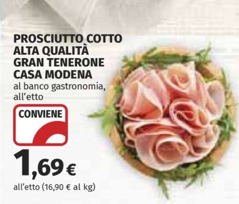 Prosciutto Cotto Alta Qualità Gran Tenerone Casa Modena