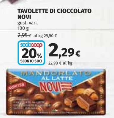 TAVOLETTE DI CIOCCOLATO NOVI