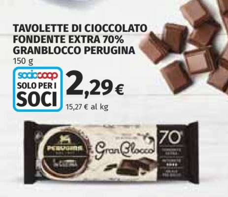 TAVOLETTE DI CIOCCOLATO FONDENTE EXTRA 70% GRANBLOCCO PERUGINA