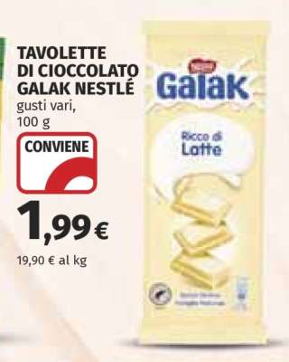 TAVOLETTE DI CIOCCOLATO GALAK NESTLÉ