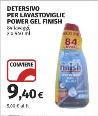 DETERSIVO PER LAVASTOVIGLIE POWER GEL FINISH