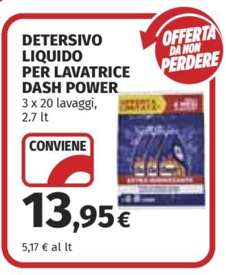 Detersivo Liquido per Lavatrice Dash Power