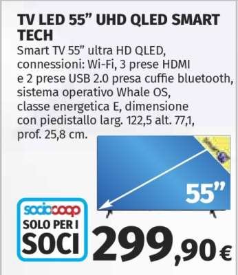 TV LED 55” UHD QLED SMART TECH