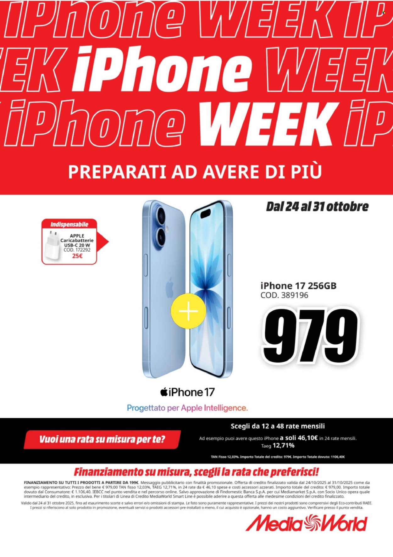 Volantino MediaWorld - 24/10/2025 - 31/10/2025. Pagina 1