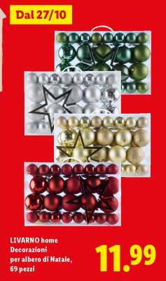 LIVARNO home Decorazioni per albero di Natale, 69 pezzi