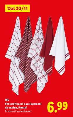 W5 Set strofinacci e asciugamani da cucina, 5 pezzi