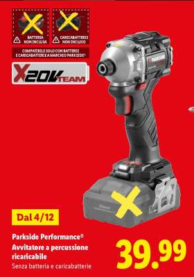 Parkside Performance® Avvitatore a percussione ricaricabile