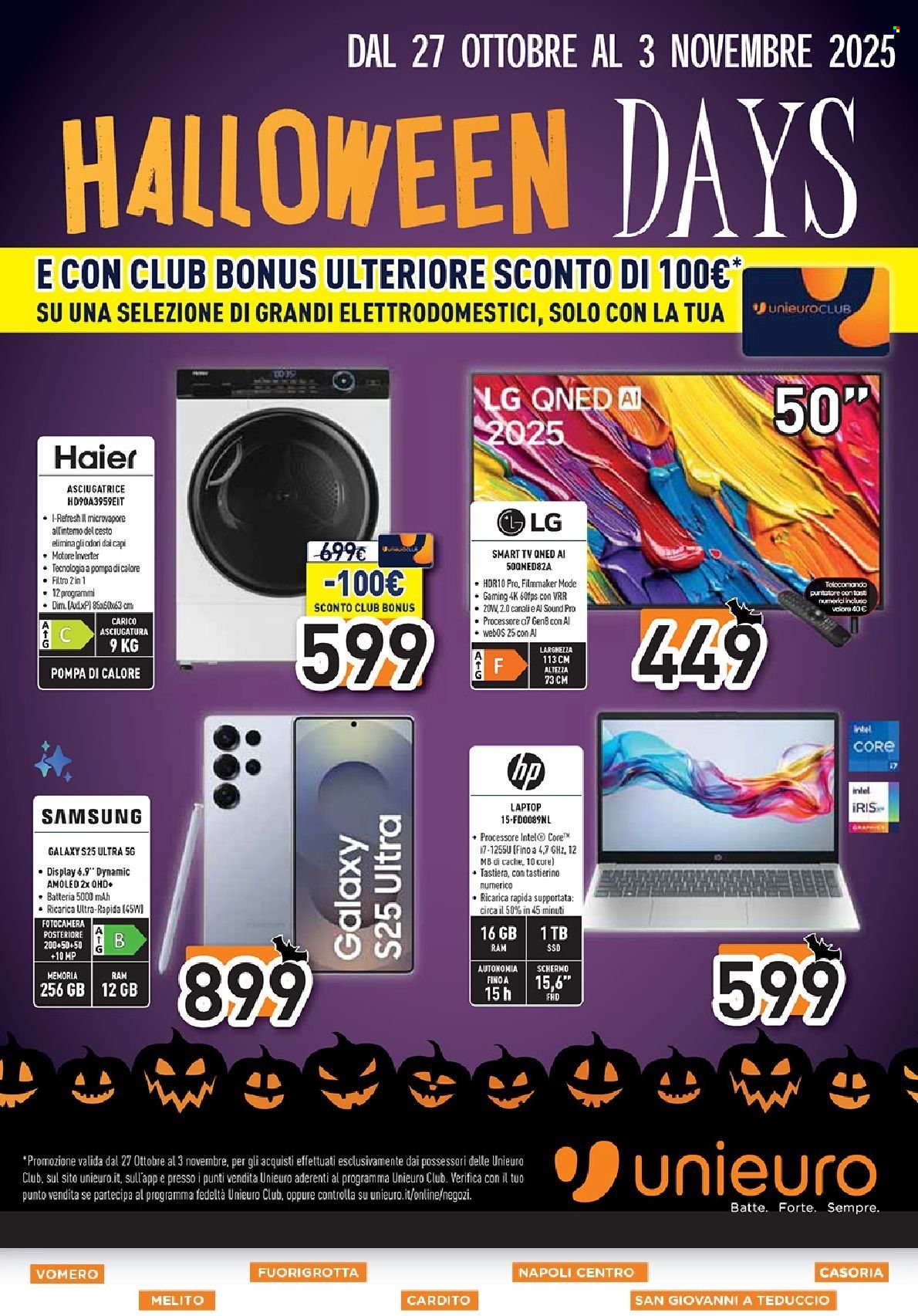 Volantino Unieuro - 27/10/2025 - 3/11/2025. Pagina 1