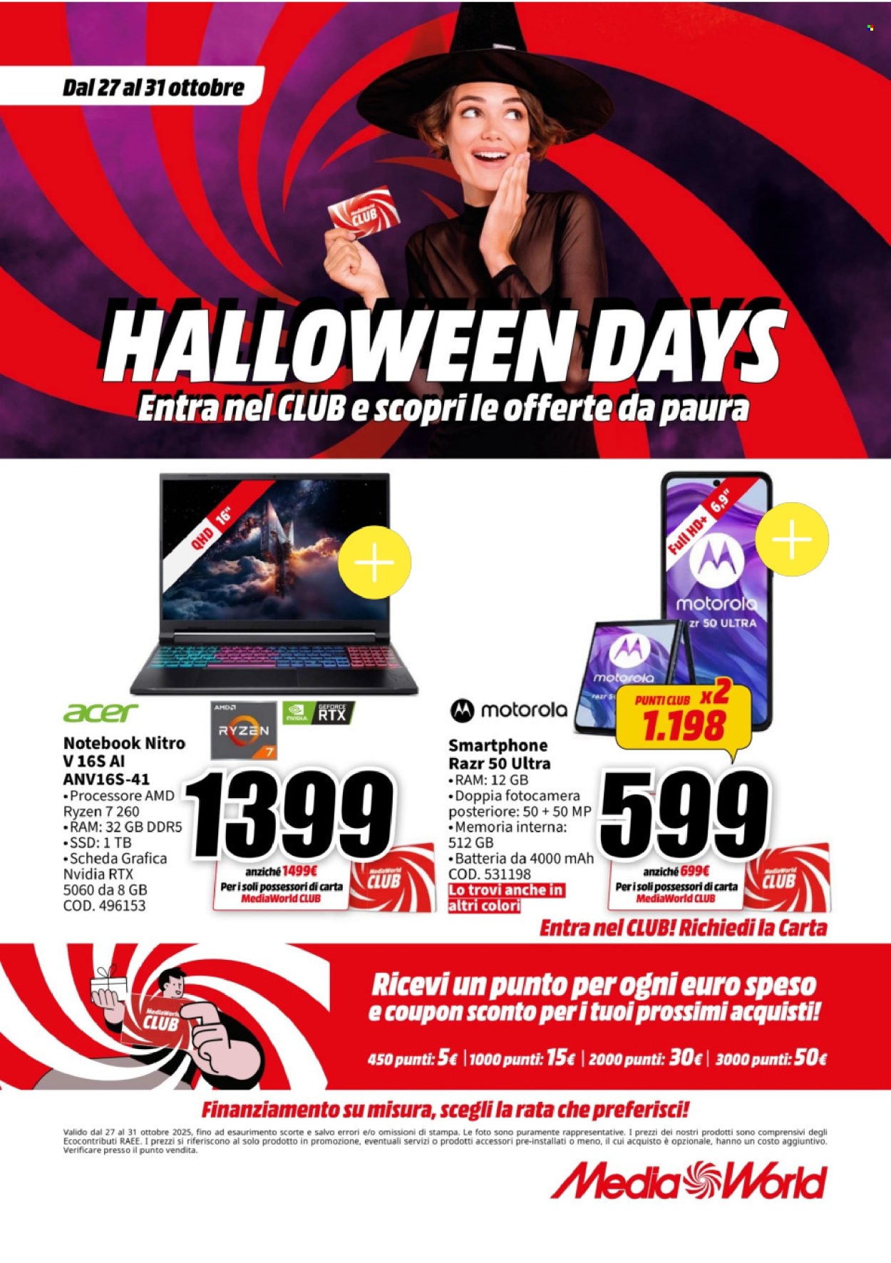Volantino MediaWorld - 27/10/2025 - 31/10/2025. Pagina 1