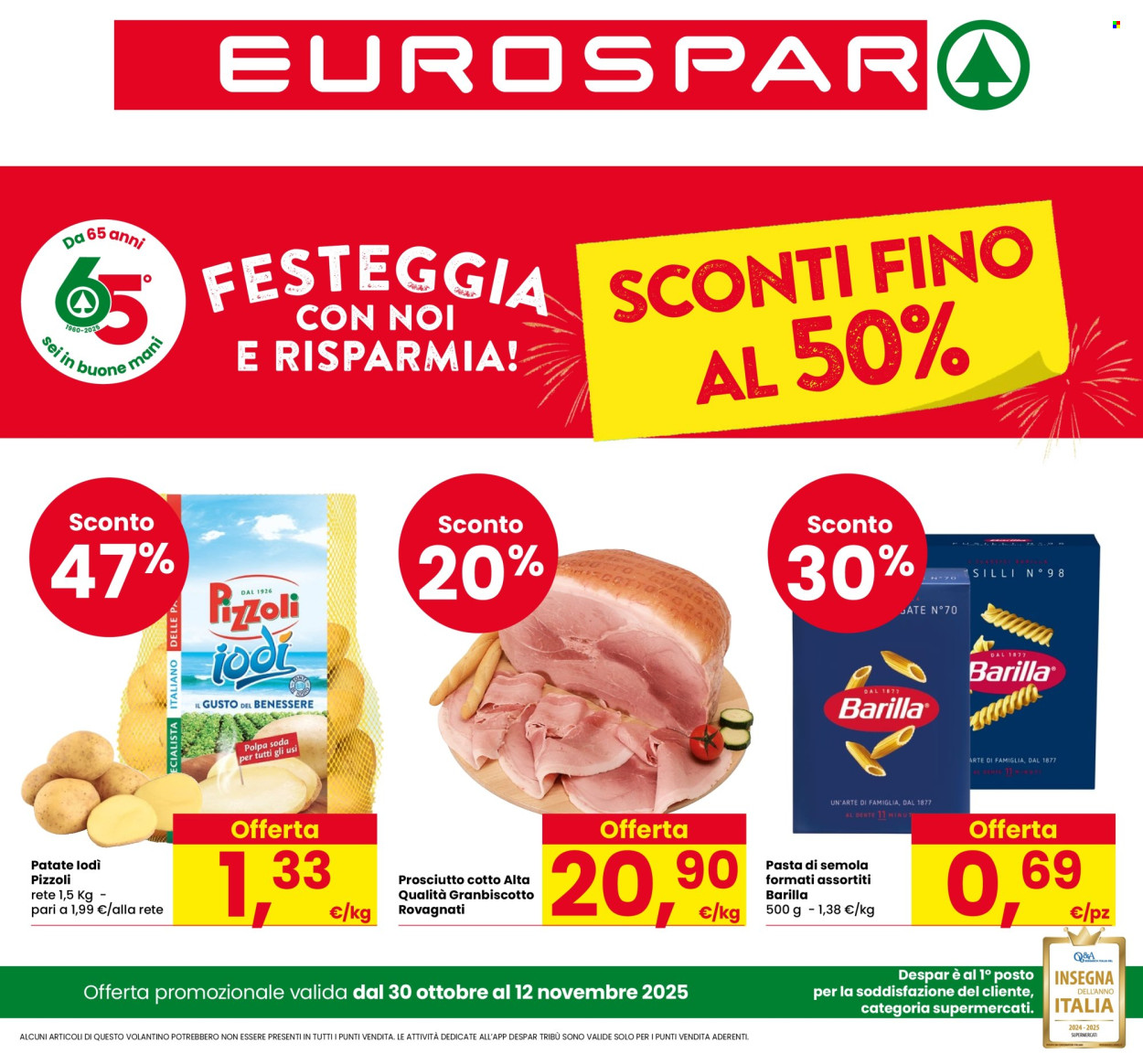 Volantino Eurospar - 30/10/2025 - 12/11/2025. Pagina 1