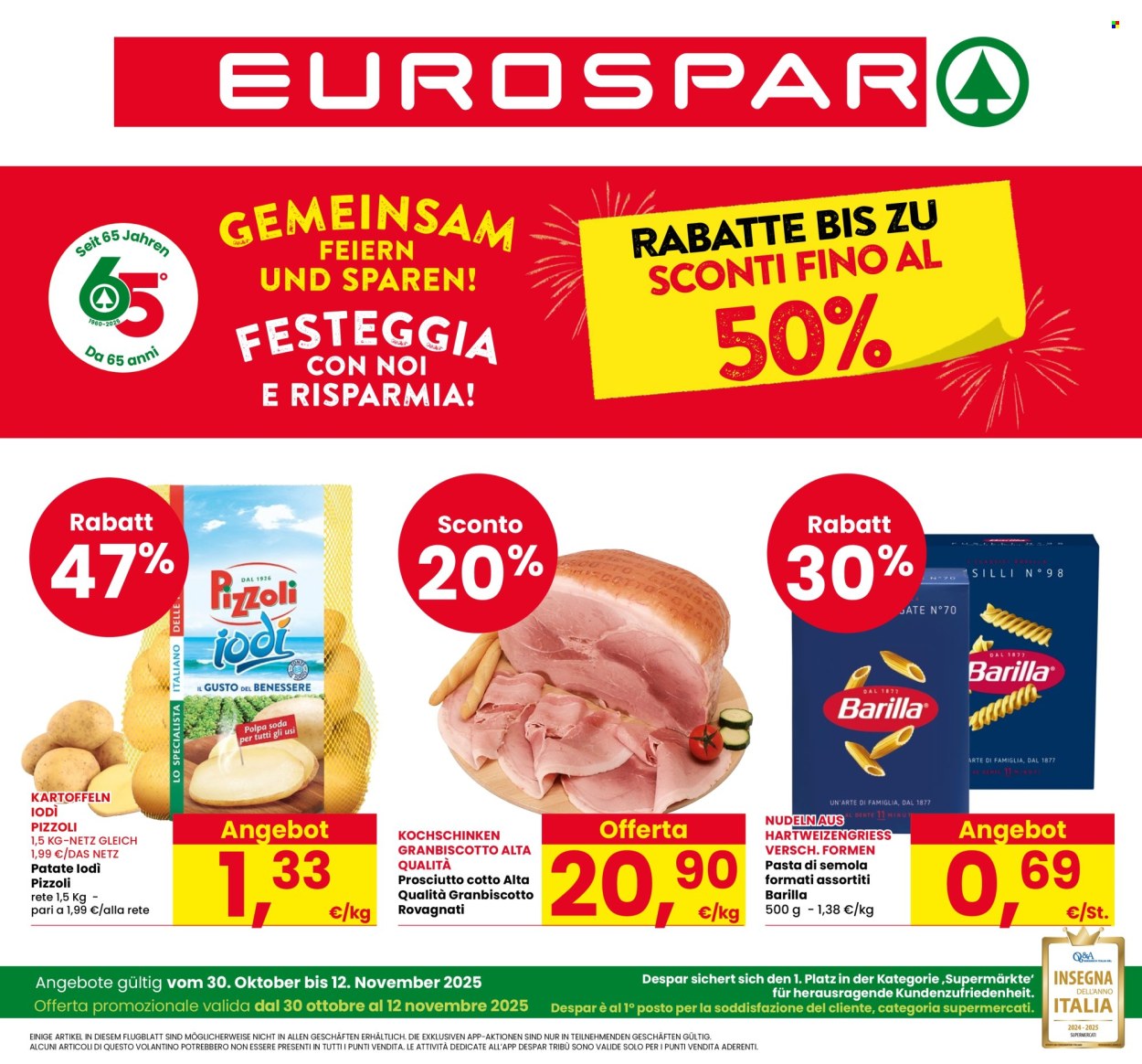 Volantino Eurospar - 30/10/2025 - 12/11/2025. Pagina 1