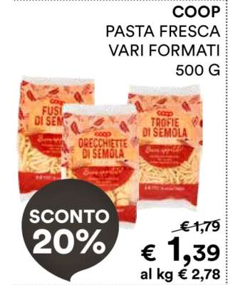 COOP Pasta Fresca Vari Formati