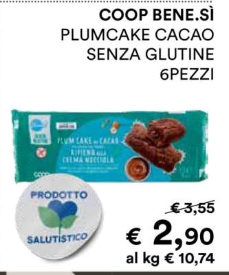 COOP BENE.SÌ PLUMCAKE CACAO SENZA GLUTINE 6PEZZI