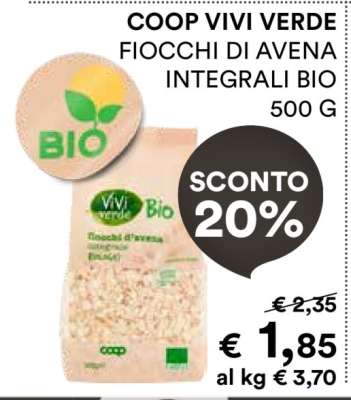 COOP VIVI VERDE FIOCCHI DI AVENA INTEGRALI BIO